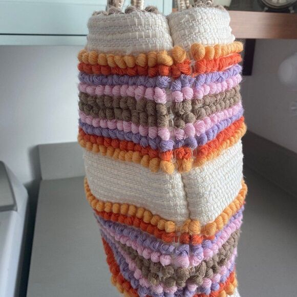 NEW Antonello Tedde Made in Italy Cotton Multicolor Crochet Travel Tote Boho - Picture 7 of 13